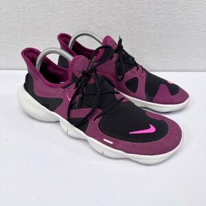 Nike Free RN 5.0 Running Shoes Womens Size 10.5 Black True Berry Pink Sneakers